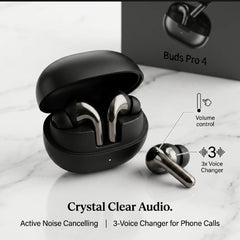Buds 4 Pro Wireless Earbuds – Premium Sound, Deep Bass & All-Day Battery Life