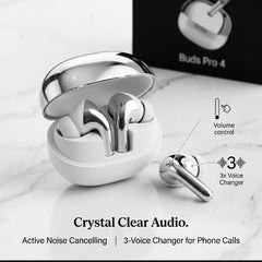 Buds 4 Pro Wireless Earbuds – Premium Sound, Deep Bass & All-Day Battery Life